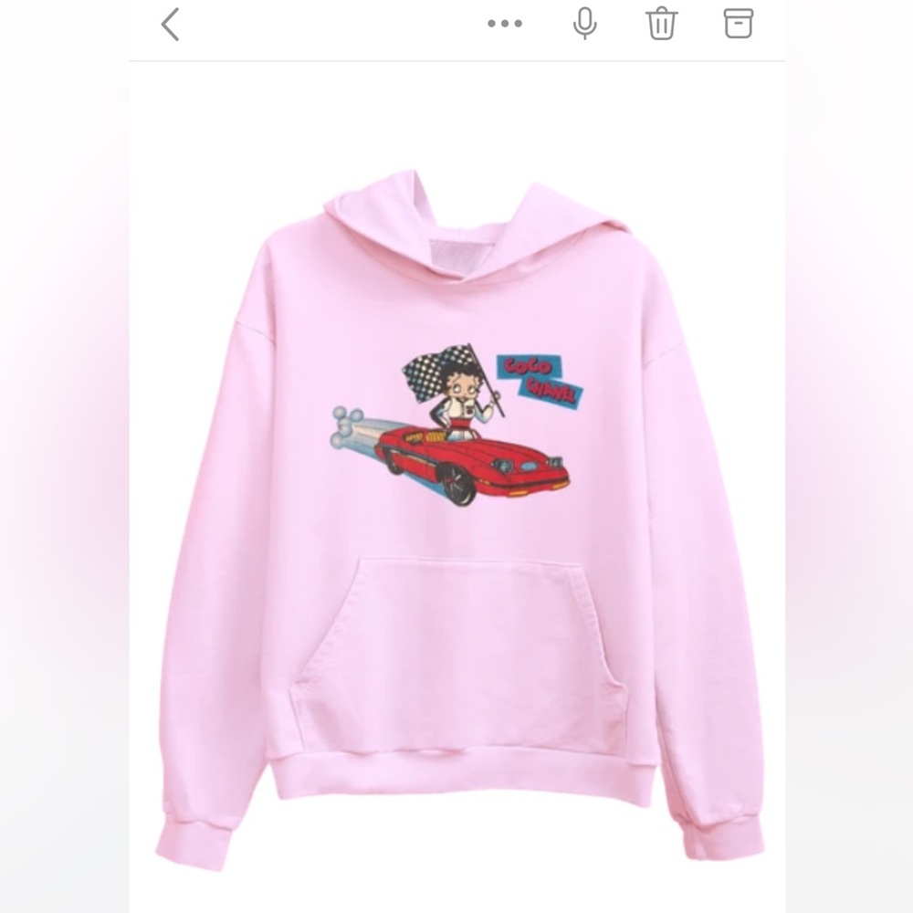 Mega yacht Betty Boop “Coco Chanel” Hoodie light pink size medium